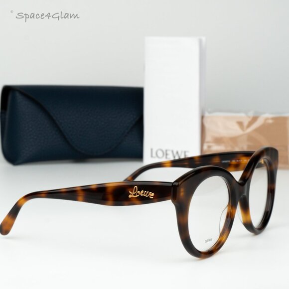 Loewe Women Eyeglasses Havana Demo Round LW50074I CURVY 052 NEW AUTHENTIC - Picture 4 of 8